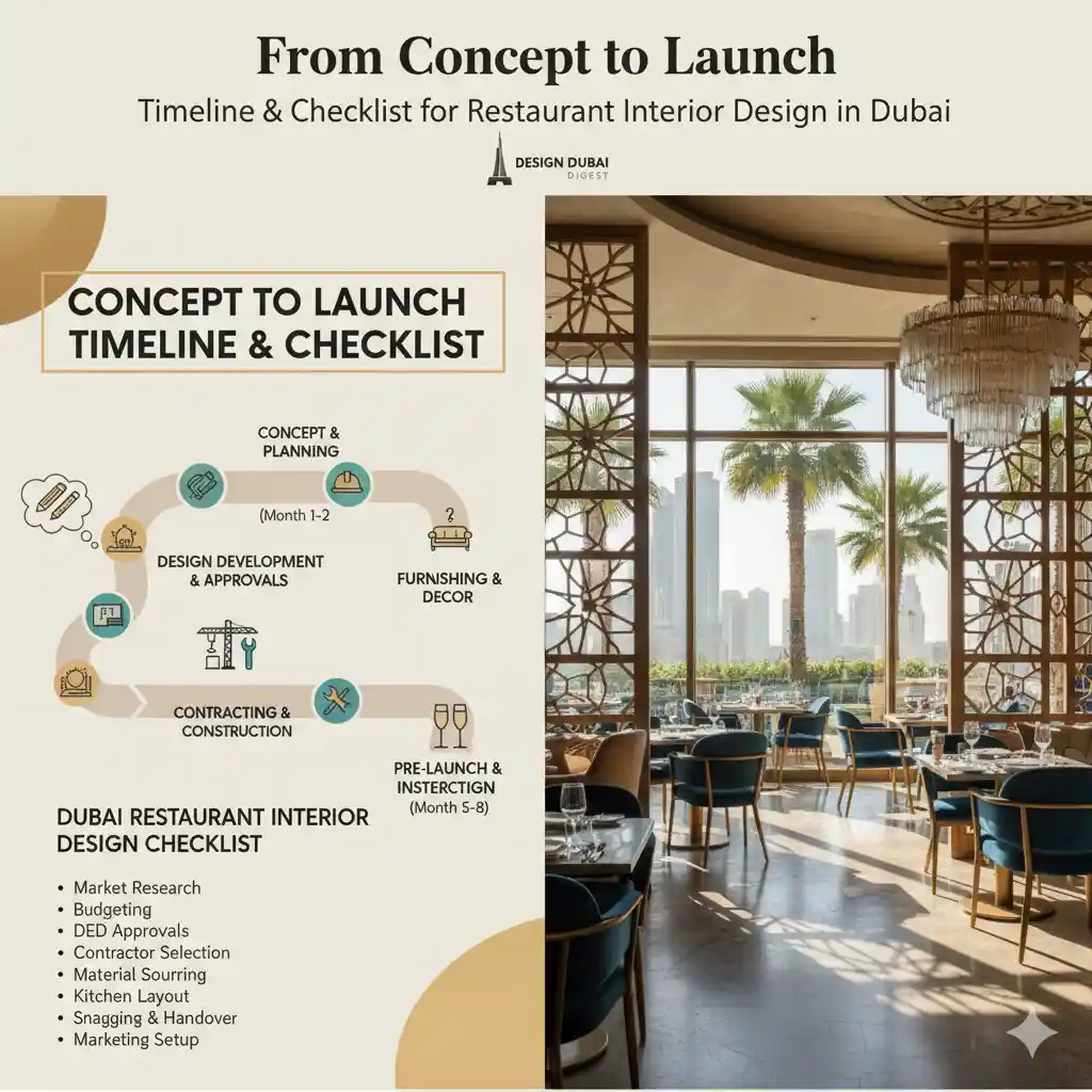 From Concept to Launch: Timeline & Checklist for Restaurant Interior Design in Dubai